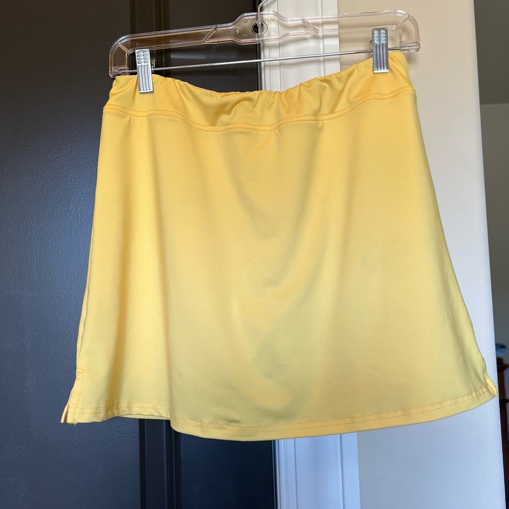 🌝🌝 Yellow Tennis Golf Fitness Skirt Skort Medium - Picture 4 of 7